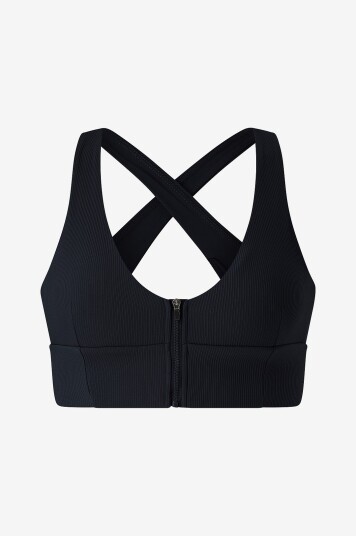 Aim'n - Sports-BH Ribbed Performance Zipped - Svart