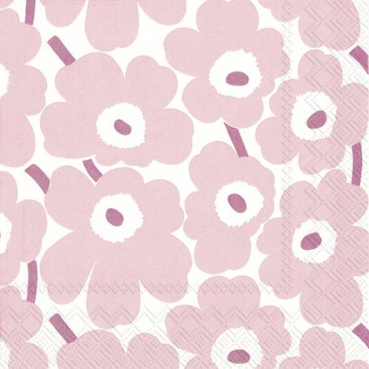 Marimekko servietter lunsj Mini Unikko light rose