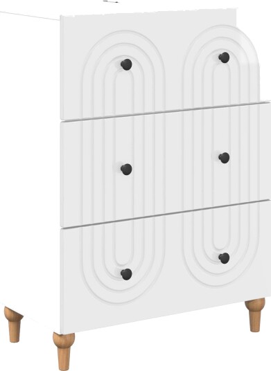 vidaXL Skuffeskap Høgglans hvit 66 x 34,5 x 90 cm Konstruert tre
