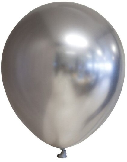 6 stk. 30 cm Glossy Mirror Sølvfargede Ballonger