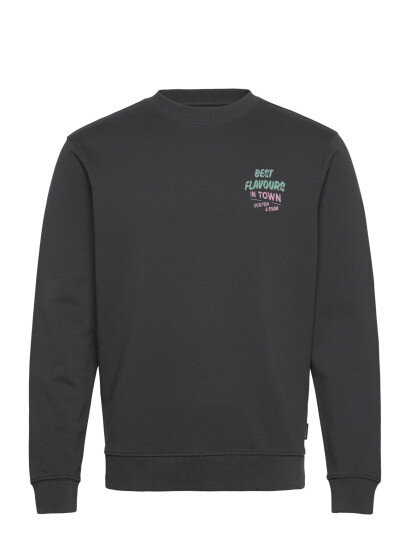 Scotch & Soda Regular Fit Front And Back Artwork Sweatshirt - Black - M