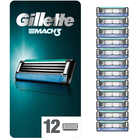 Gillette Mach3 Vertical Razor Blade Refills 12 stk Barberblader