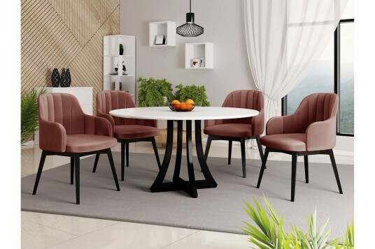 Other Brand Spisegruppe Kendale Hvit/Rosa/Svart