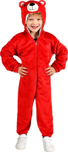 Thetru B.v. Onesie Rød Bjørn Baby Kostyme 12–18 mnd 4361-4800-0086