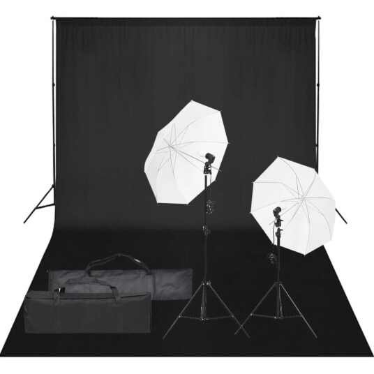 vidaXL Fotostudiosett med lyssett og bakgrunn vidaXL Fotostudiosett med lyssett og bakgrunn