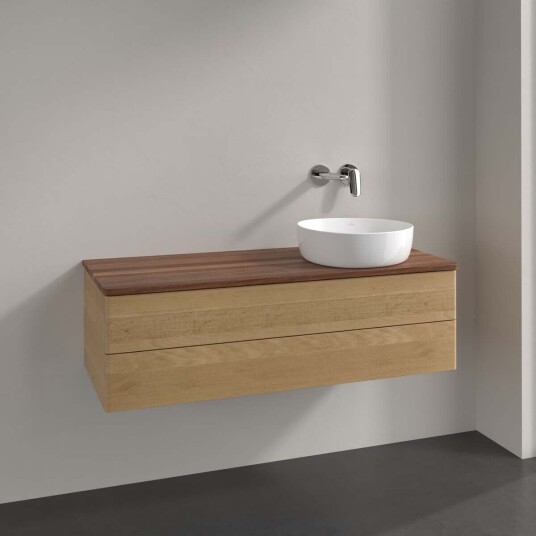Villeroy & Boch Antao Servantskap med 2 skuffer 120x50x36 cm m/lys Eik/Valnøtt