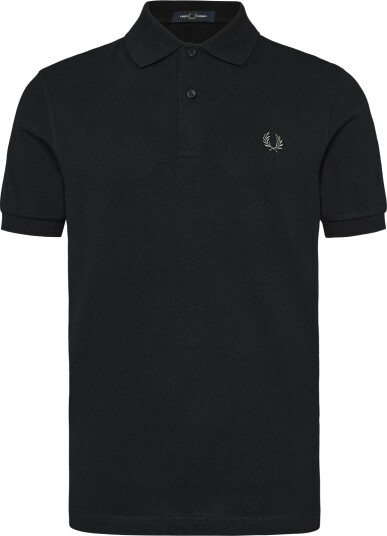 Fred Perry The Fred Perry Shirt BLACK / LAUREL WREATH GREEN XL Fred Perry The Fred Perry Shirt BLACK / LAUREL WREATH GREEN XL