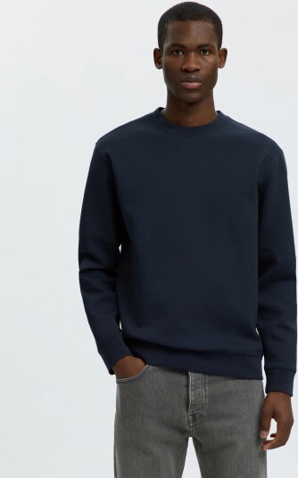 Selected Slmtom Soft Crew Neck Sweat Noos Navy S