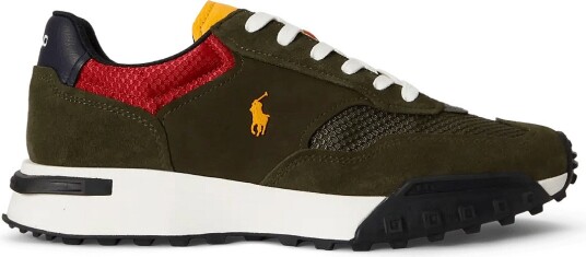 Polo Ralph Lauren Eldridge Suede Paneled Sneaker ESTATE OLIVE MULT 42