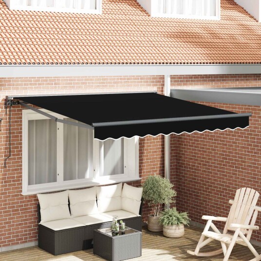  Innvendbar Markise Svart 350x250 cm Polyester