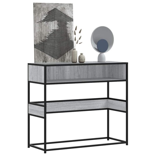 Konsollbord grå sonoma 90x35x80 cm konstruert tre 8721102842313