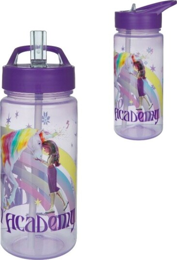 Unicorn Academy Drikkeflaske 500ml Med Integrert Sugerør