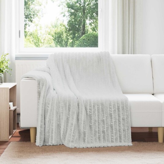 vidaXL Kastepledd 6 pcs Grå 200 x 150 cm Fleece