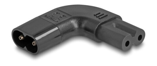 Delock Nettadapter Iec 60320 - C8 Til C7, Støpsel / Stikkontakt, 2,5 A, 90° Venstre / Høyre Vinklet