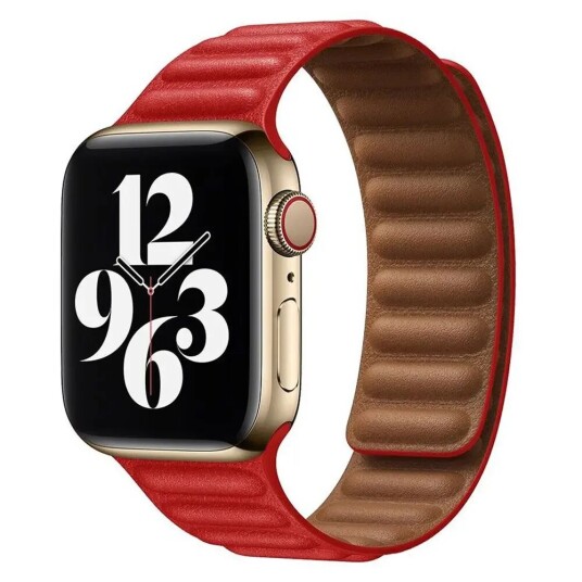 Lippa Apple Watch (38/40/SE/41MM) Magnetisk Skinnreim - Rød