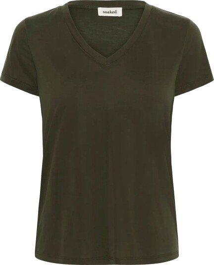 Soaked Slcolumbine V Neck Ss Khaki green L