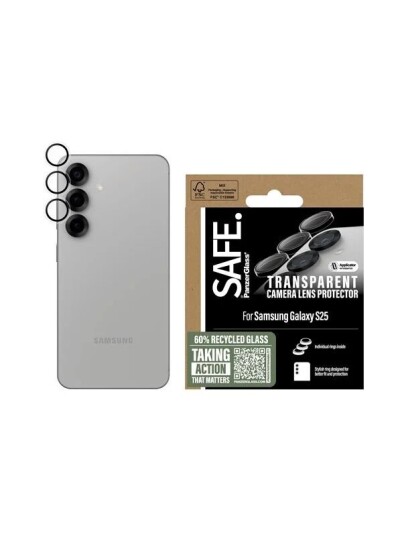 PanzerGlass SAFE Linsebeskytter for Samsung Galaxy S25 - Gjennomsiktig