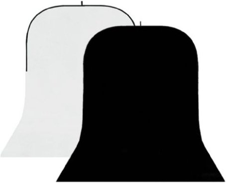 Bakgrunn Sammenleggbar Sort/Hvit - 150x400 cm
