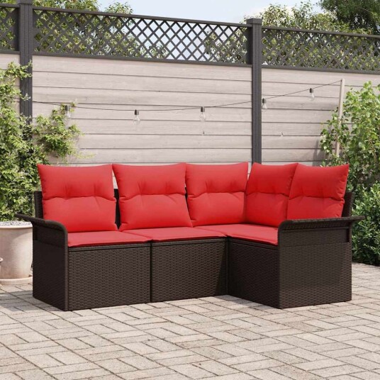 vidaXL Hagesofa Set med pute Brun polyrotting