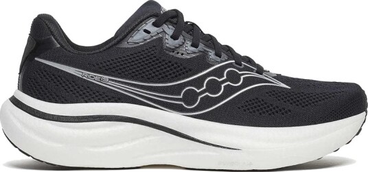 Saucony Ride 19 Wide Løpesko Dame Svart/Sølv