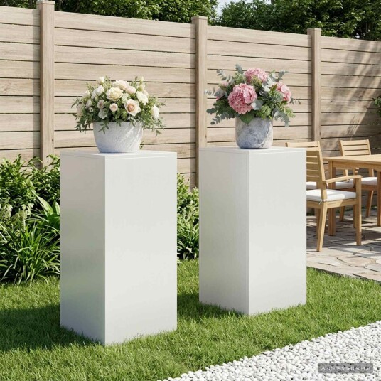 vidaXL Planteholder 2 pcs Hvit 40 x 40 x 80 cm Stål