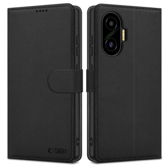 Tech-Protect Lommeboketui for Xiaomi Poco F7 5G med Magnet og Stativ - Svart