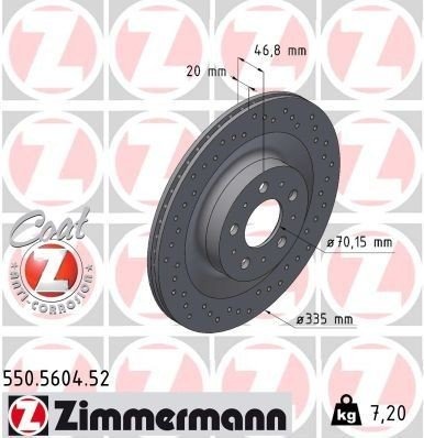 Bremseskive ZIMMERMANN 550.5604.52