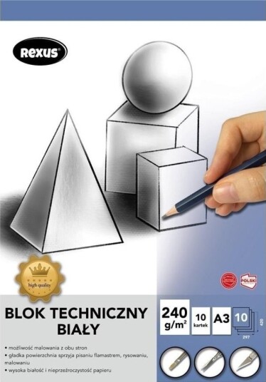 Teknisk Blokk A3/10K Hvit Premium