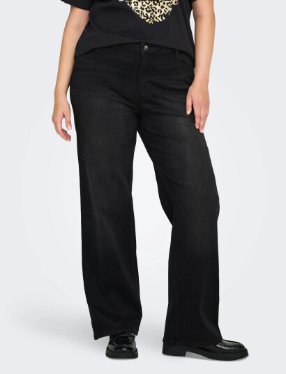 ONLY Carmakoma Carwilly Hw Wide Jeans Cro1099 Noos - Black - 50 x 32 ONLY Carmakoma Carwilly Hw Wide Jeans Cro1099 Noos - Black - 50 x 32
