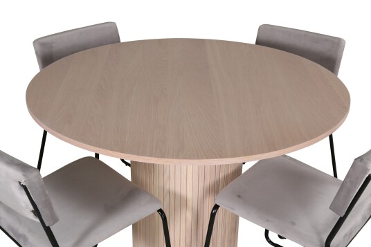 Venture Home Bianca Spisegruppe 110 cm Rund med 4 Kenth Stoler Sort