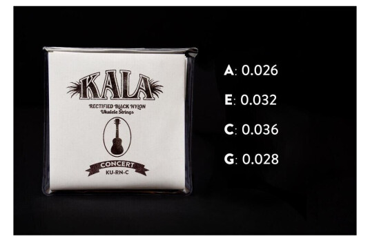 Kala Rectified Black Nylon Ku-Rn-C Ukulele String Set, Concert, High G