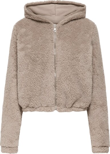 Only Play Onpcas Fluf Hood Fz Ls Swt Beige XS Only Play Onpcas Fluf Hood Fz Ls Swt Beige XS