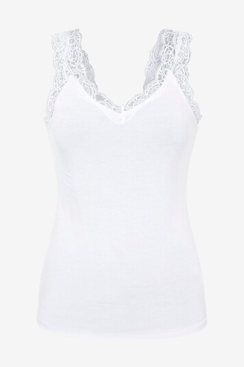 pieces Topp pcBarbera Lace Top Hvit pieces Topp pcBarbera Lace Top Hvit
