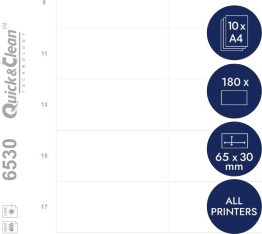 Printbare Indstik 65X30mm Til Badgepoint Polar 30 Navneskilte 180 Stk