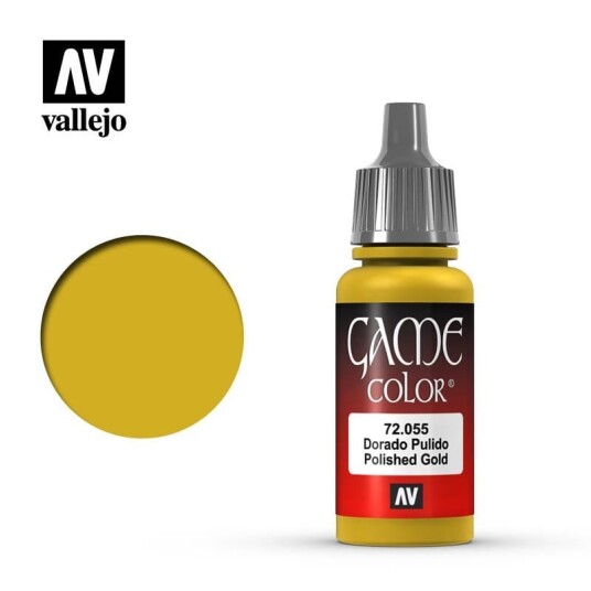 Vallejo Game Color Polished Gold 18ml Modelleringsmaling for Fantasyfigurer