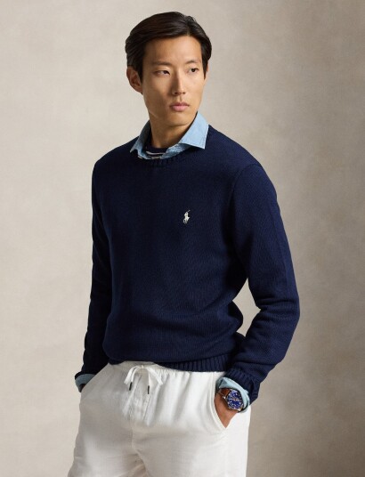 Polo Ralph Lauren Cotton Crewneck Sweater Navy M