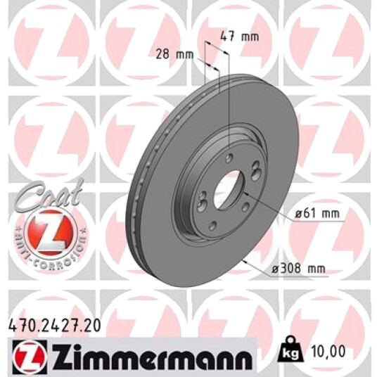 Bremseskive ZIMMERMANN 470.2427.20