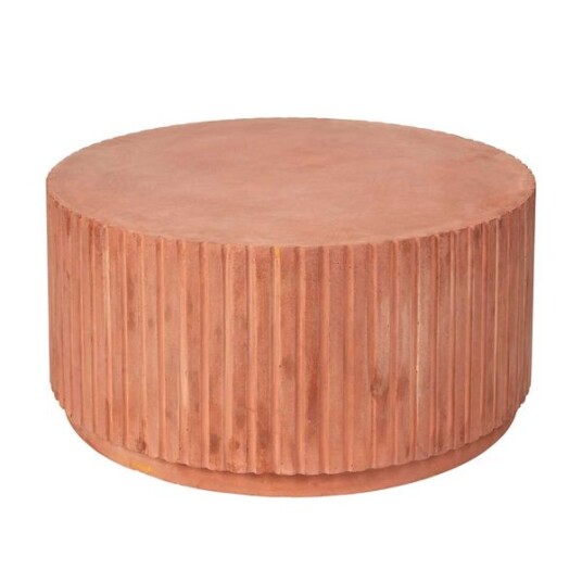 Broste Copenhagen Rillo Podie Bord Ø75 - Fiberbetong Terracotta