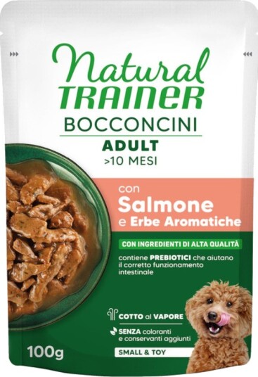 Natural Trainer Våtfôr Adult Bocconcini Small & Toy Biter I Saus Sparepakke Laks 6 X 100 G
