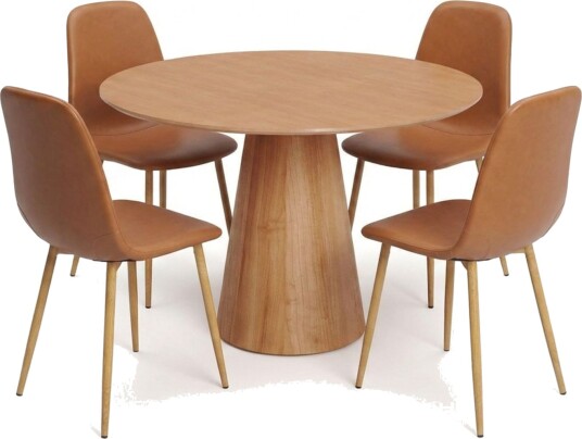 Siena spisegruppe rund 110 cm eik med 4 Nibe spisestoler - Eik