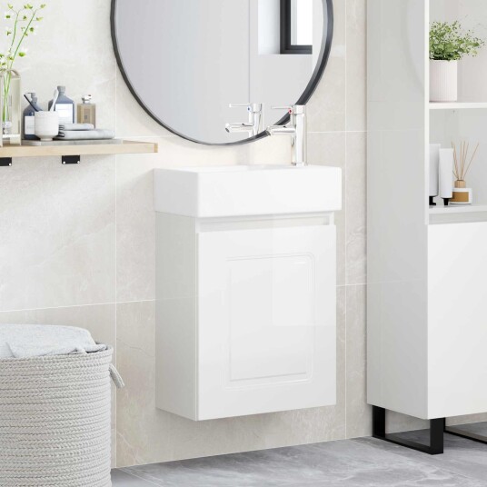 Badeværelses enhet med kran Høgglans hvit 45,5 x 22,5 x 84 cm Badeværelses enhet med kran Høgglans hvit 45,5 x 22,5 x 84 cm