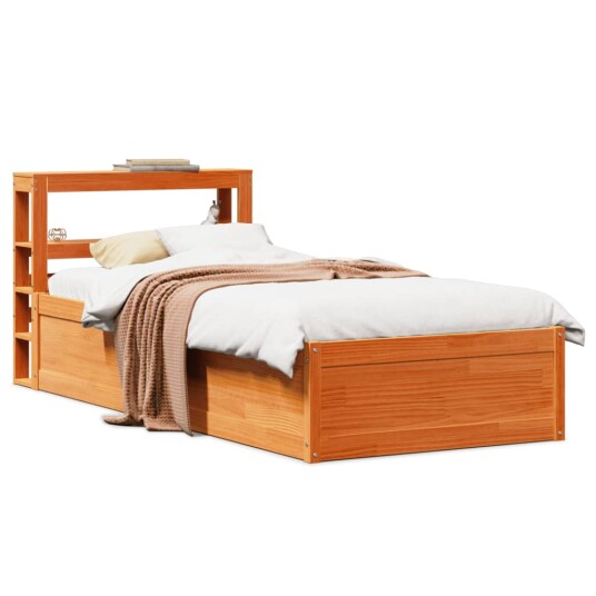  Sengeramme med hodegavl voksbrun 100x200 cm heltre furu 3306350
