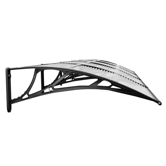 vidaXL Skjermtak svart og gjennomsiktig 350x80 cm polykarbonat