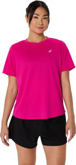 Asics Women"s Asics Core Ss Top Dark Pink Clay XL