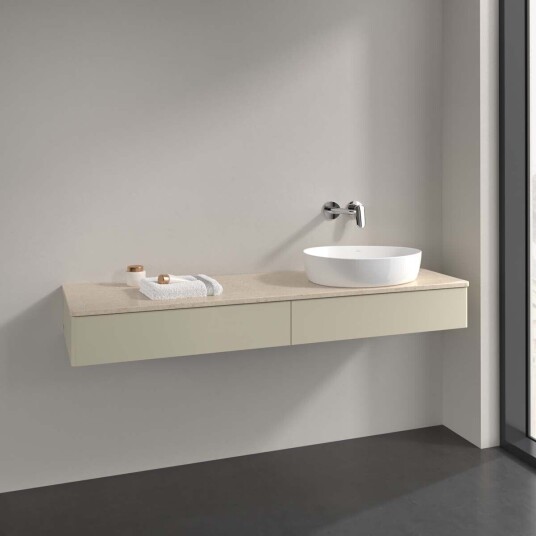 Villeroy & Boch Antao Servantskap med 2 skuffer 160x50x19 cm m/lys Grå Matt/Crème Villeroy & Boch Antao Servantskap med 2 skuffer 160x50x19 cm m/lys Grå Matt/Crème