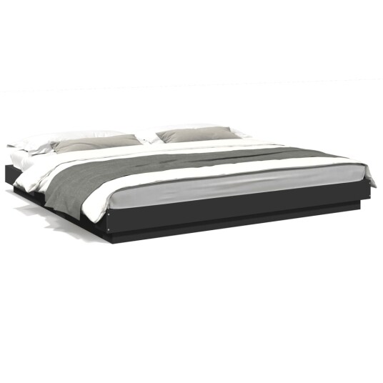  Sengeramme med LED-lys svart 180x200 cm konstruert tre 8721102617164