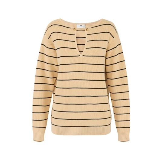 Elisabetta Franchi Dame Strikkevarer Beige XS, Elisabetta Franchi Dame Strikkevarer Beige XS,
