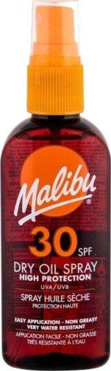 Malibu Dry Oil Spray SPF30 Solkrem 100 ml med høy UVA/UVB-beskyttelse