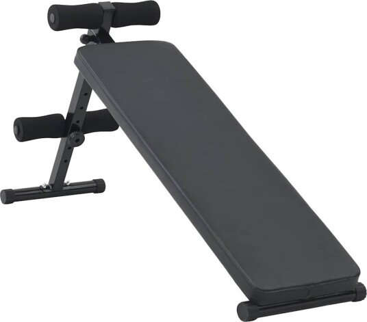 vidaXL Sit Up Benk Svart 124 x 33.5 x 55 cm Pulverlakkert stål