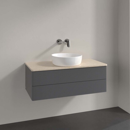 Villeroy & Boch  Antao Servantskap med 2 skuffer 100x50x36 cm u/lys Antrasitt/Crème